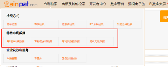 特色专利数据示例